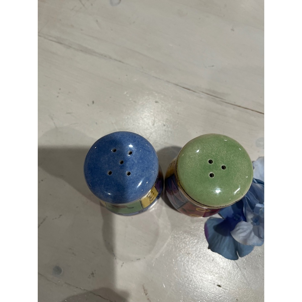 Sango Colorful Ceramic Salt and Pepper Shakers Set Kitchen Decor - Picture 2 of 5